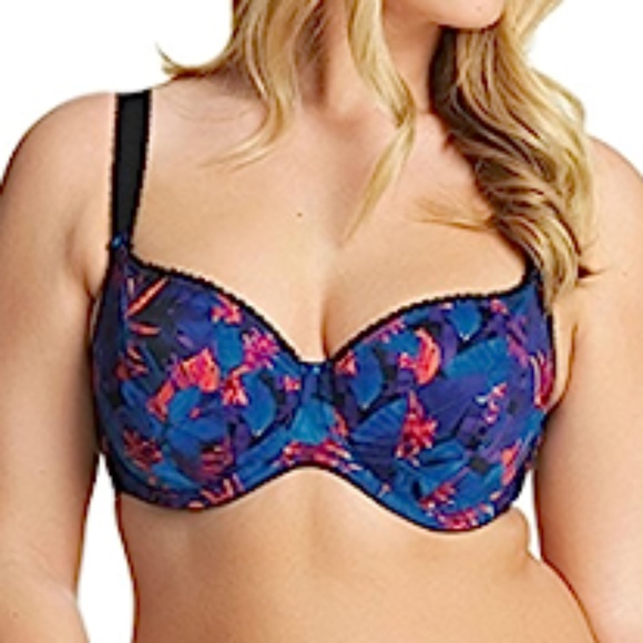 Elomi Blue and Pink Floral Bra - Picture 1 of 14